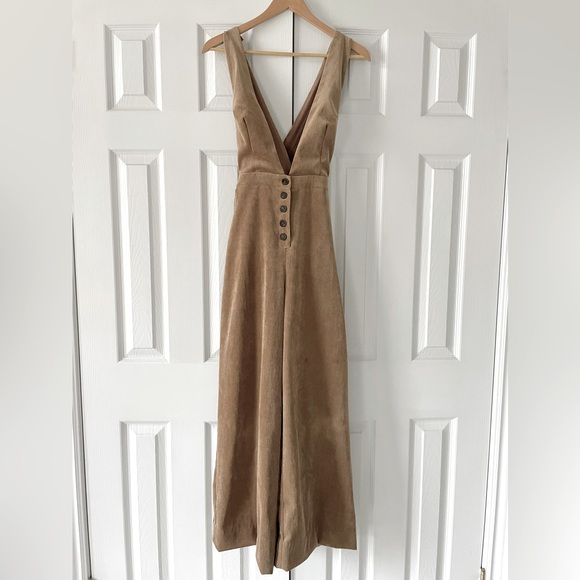 Lush Pants - Lush Corduroy Wide Leg Overalls Size S